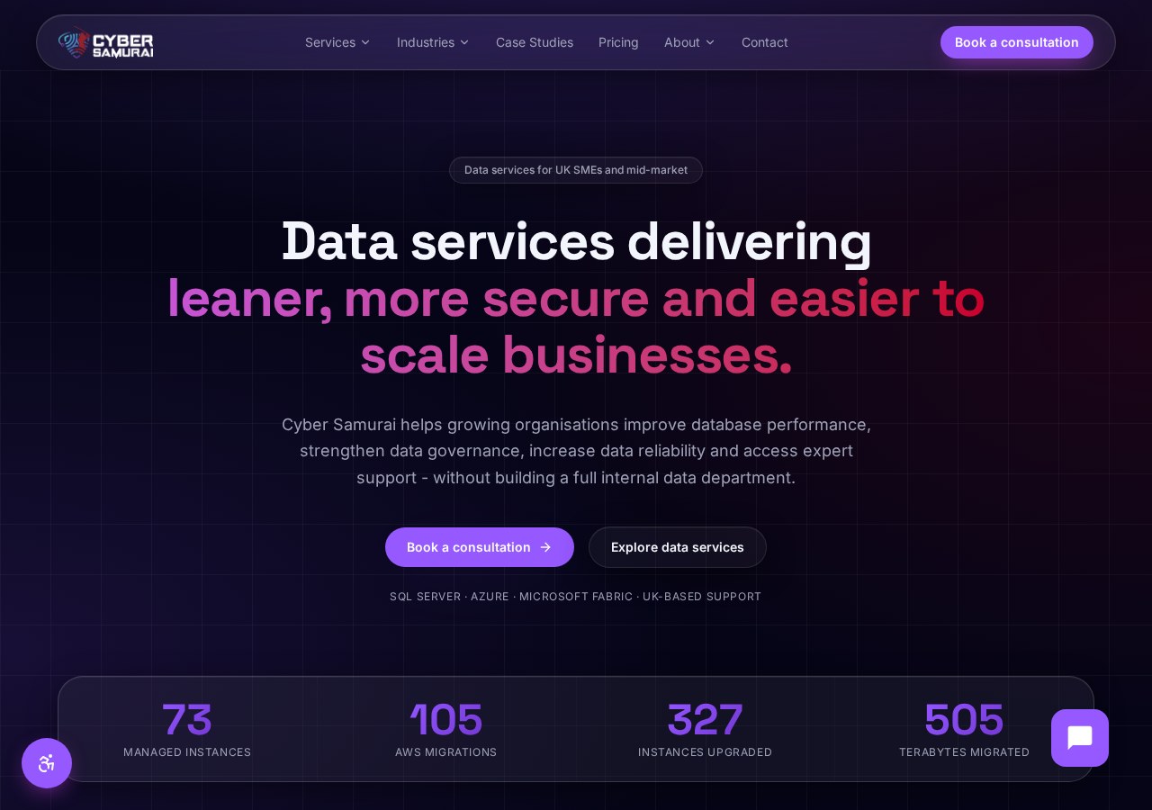 Website designed by Tech Website Pro for Cyber Samurai, Data & Security Consultancy — UK