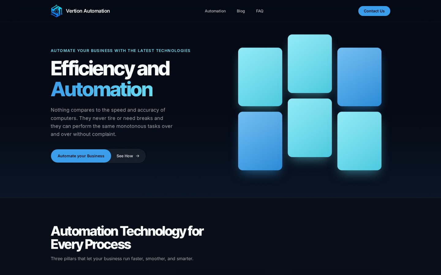 Website designed by Tech Website Pro for Vertion Automation, Automation & IT Services — UK